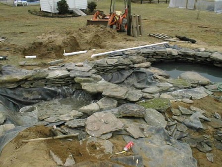 construction of water falls