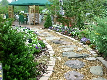 Walk way around the upper pond